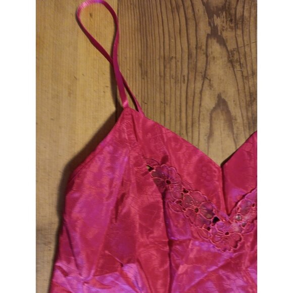 Vtg Adonna Womens L Chemise Slip Dress Nightgown Pink Floral Lace Lingerie Y2K - Picture 2 of 8
